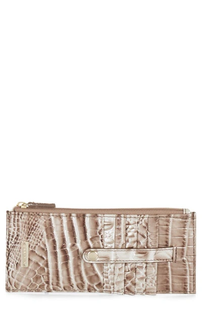 Brahmin Croc Embossed Leather Credit Card Wallet In Alabaster Melbourne