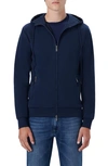 Bugatchi Stretch Cotton Zip-up Hooded Jacket In Navy