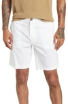 14th & Union Linen Blend Trim Fit Shorts In Grey Fog