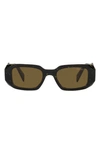 Prada Runway 49mm Rectangle Sunglasses In Dark Grey