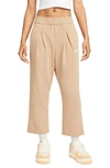 Nike Sportswear Cotton Jersey Capri Pants In Hemp/ White