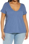 Caslon Rounded V-neck Tee In Blue Moonlight