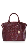 Brahmin Duxbury Croc Embossed Leather Satchel In Sangria