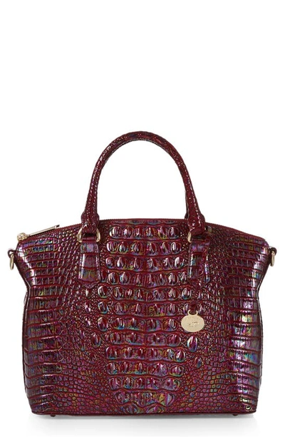 Brahmin Duxbury Croc Embossed Leather Satchel In Sangria Melbourne