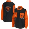 Wear By Erin Andrews Black Chicago Bears Button-up Shirt Jacket In Black