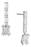 Nadri Chateau Crystal Linear Drop Earrings In Silver