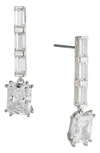 Nadri Chateau Crystal Linear Drop Earrings In Rhodium