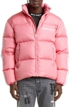 Palm Angels Logo-print Padded Jacket In Pink White