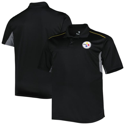 Profile Men's Black Pittsburgh Steelers Big And Tall Team Color Polo Shirt