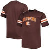 Profile Brown Cleveland Browns Arm Stripe T-shirt In Brown