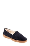 Trotters Ruby Faux Shearling Lined Loafer In Navy Suede
