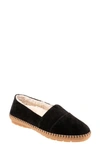 Trotters Ruby Faux Shearling Lined Loafer In Black Suede