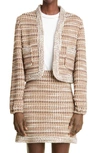 St John Multi-texture Knit Jacket In Camel Multi