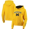 Colosseum Women's Maize Michigan Wolverines Arch And Logo 1 Pullover Hoodie In Maize