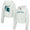 League Collegiate Wear Ash Michigan State Spartans 2-hit 1636 Cropped Pullover Hoodie In Ash