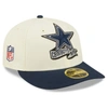 New Era Men's  Cream, Navy Dallas Cowboys 2022 Sideline Low Profile 59fifty Fitted Hat In Cream