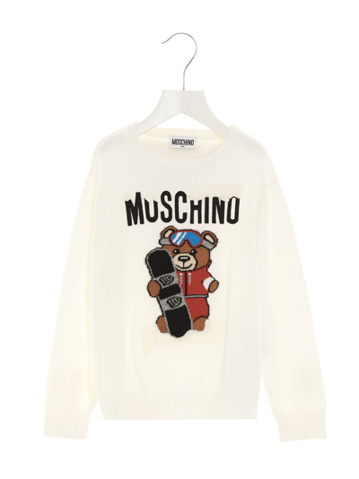 Moschino Kids' Bear Sweater In White