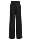 Versace Logo-pinstripe Trousers In Gray