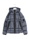 C.p. Company Dd Shell Down Jacket In Real Goose Down In Ultralight Fabric With Checkered Texture. In Blue