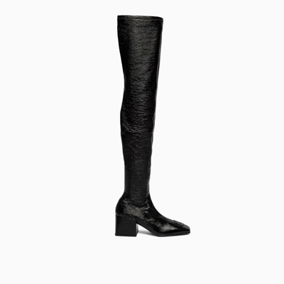 Courrèges Courreges Vynil Over-the-knee Boots In Black