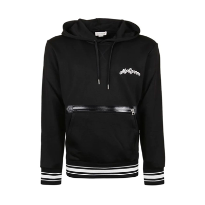 Alexander Mcqueen Logo Hooded Sweatshirt In Black