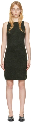 Vince Wool-cashmere Halter Mini Sweater Dress In Black Leaf-316ble