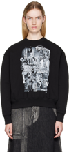 We11 Done Black Movie Collage Sweatshirt In Black