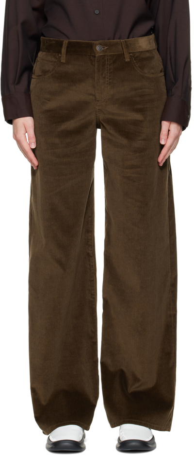 The Row Eglitta Corduroy Wide-leg Pants In Dark Olive