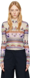 Henrik Vibskov Ssense Exclusive Multicolor Turtleneck In Green Lavender Orang