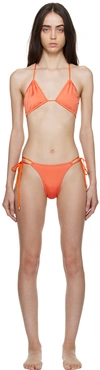 Dos Swim Ssense Exclusive Orange Mica Top & Luna Bottom Bikini In Naranja