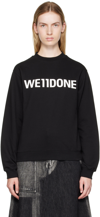 We11 Done Black Printed Sweatshirt In Black