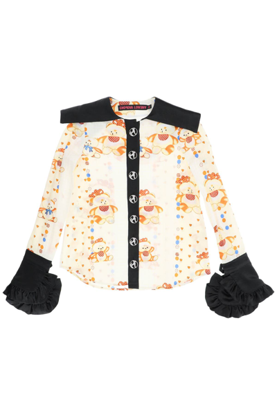 Chopova Lowena Printed Shirt With Contrast Inserts In Multi-colored