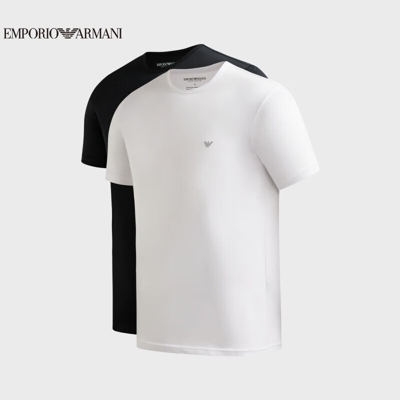 Armani Collezioni Emporio Armani Lounge 2 Pack T Shirts In Black