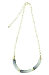 Olivia Welles Gold Plated Peyton Gradient Necklace In Worn Gold / Black