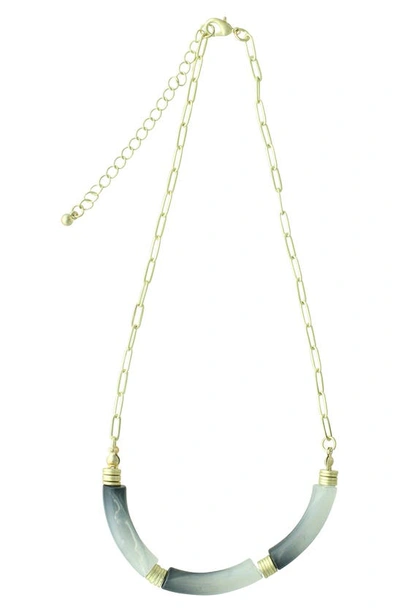 Olivia Welles Gold Plated Peyton Gradient Necklace In Worn Gold / Black