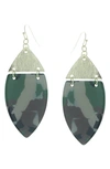 Olivia Welles Gold-plated Zoey Camouflage Teardrop Earrings In Gold / Green / Brown