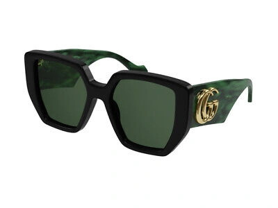Pre-owned Gucci Sunglasses Gg0956s 001 Black Green Woman
