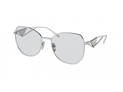 Pre-owned Prada Sunglasses Pr 57ys 1bc07d Silver Grey Woman In Gray