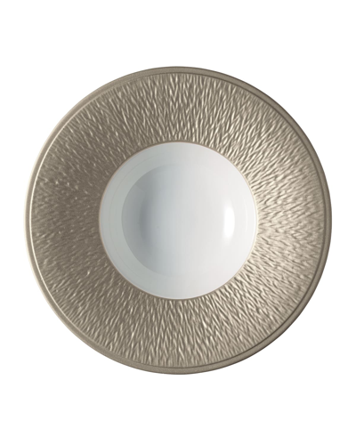 Raynaud Mineral Irise Warm Gray Rim Soup Bowl