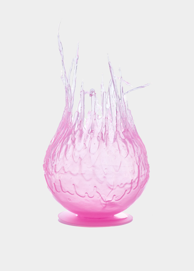 Alessandro Ciffo Cristal Murano Ball Small Vase In Fuchsia
