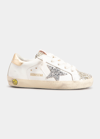 GOLDEN GOOSE GIRL'S SUPER STAR GLITTER TRIM LEATHER SNEAKERS, BABY/TODDLERS