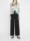 Oscar De La Renta Floral Cotton-blend Knit Cardigan In Ivory Multi