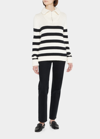 Kule The Matey Stripe Cropped Sweater In Cream/black