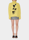 Bernadette Olympia Floral-intarsia Cable-knit Sweater In Yellow