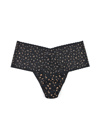Hanky Panky X-dye Leopard Print Retro Lace Thong In Black