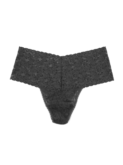 Hanky Panky Plus Size Retro Lace Thong In Grey