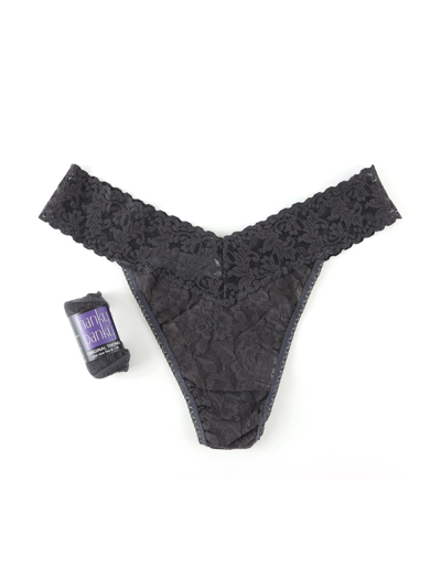 Hanky Panky Signature Lace Original Rise Thong In Grey