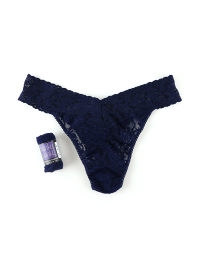 Hanky Panky Signature Lace Original Rise Thong In Blue