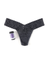 Hanky Panky Petite Size Signature Lace Low Rise Thong In Grey