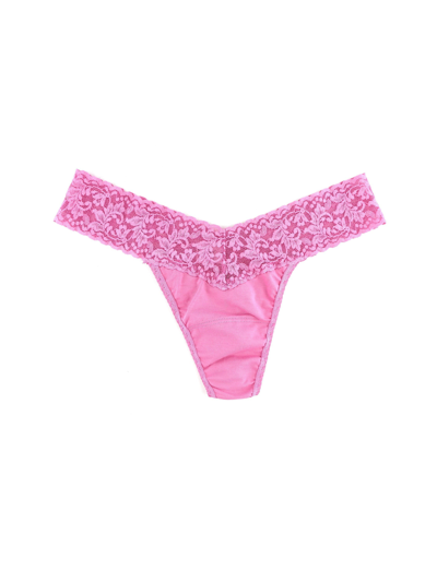 Hanky Panky Supima® Cotton Low Rise Thong In Pink